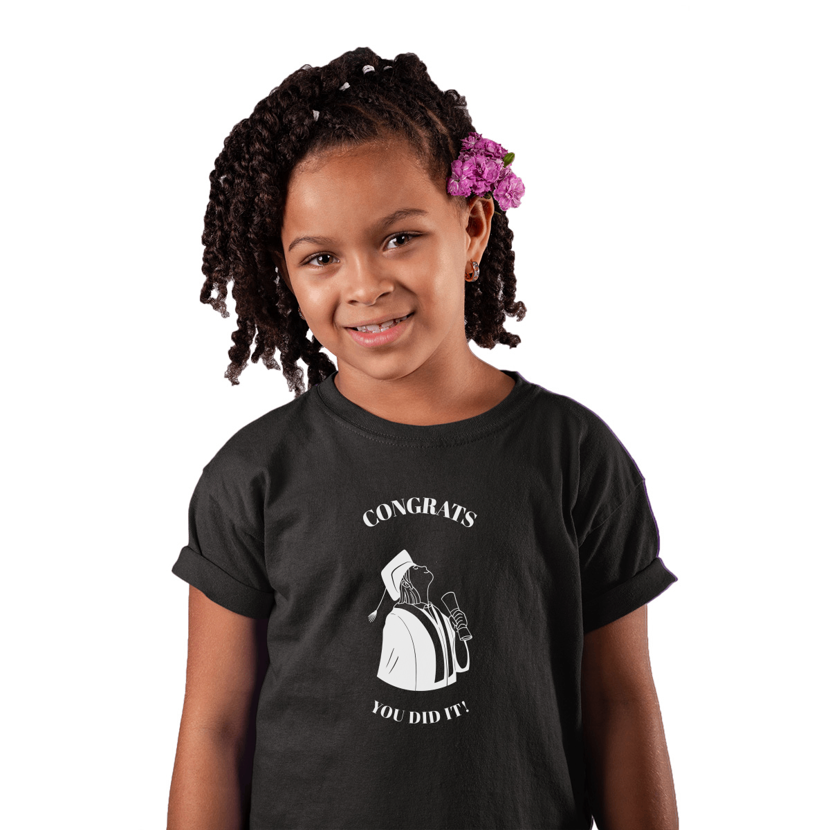 Congrats You Did It! Kids T-shirt | Black