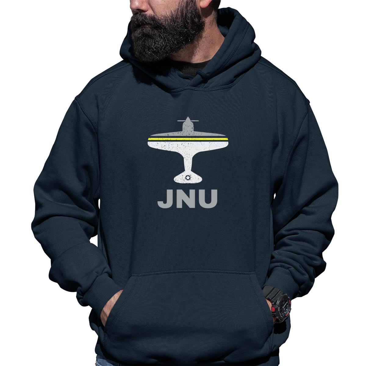 Fly Juneau JNU Airport Unisex Hoodie | Navy