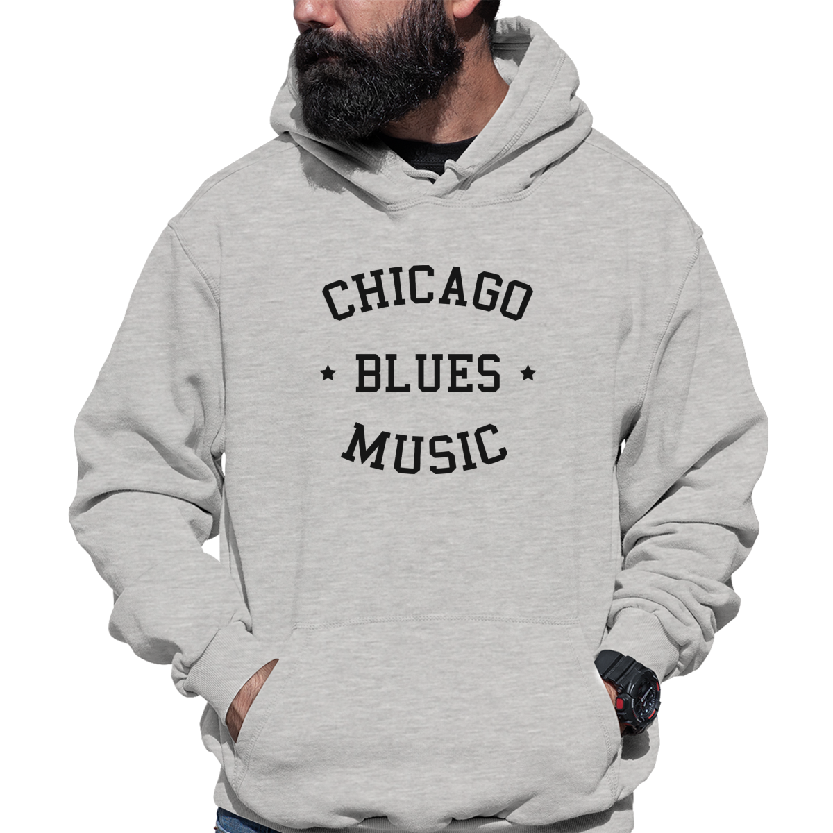 Chicago Blues Music Unisex Hoodie | Gray