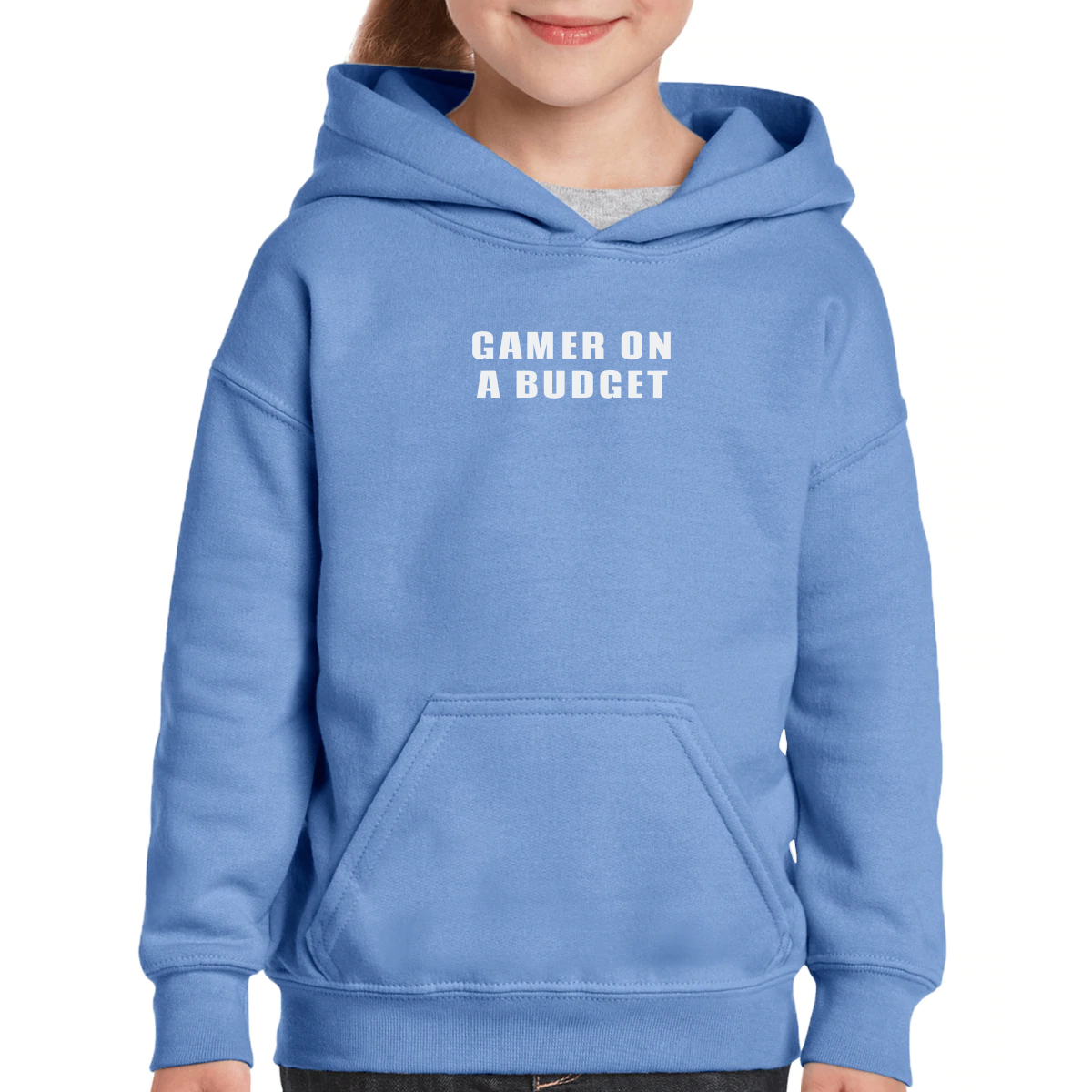 Gamer On A Budget Kids Hoodie | Blue