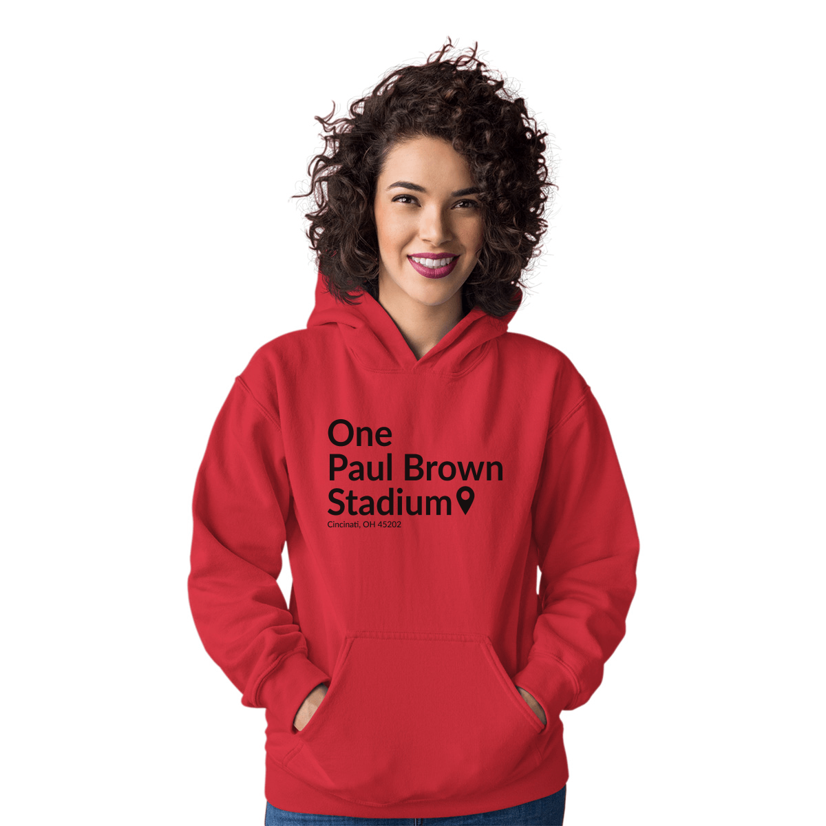 Cincinnati Football Stadium Unisex Hoodie | Red