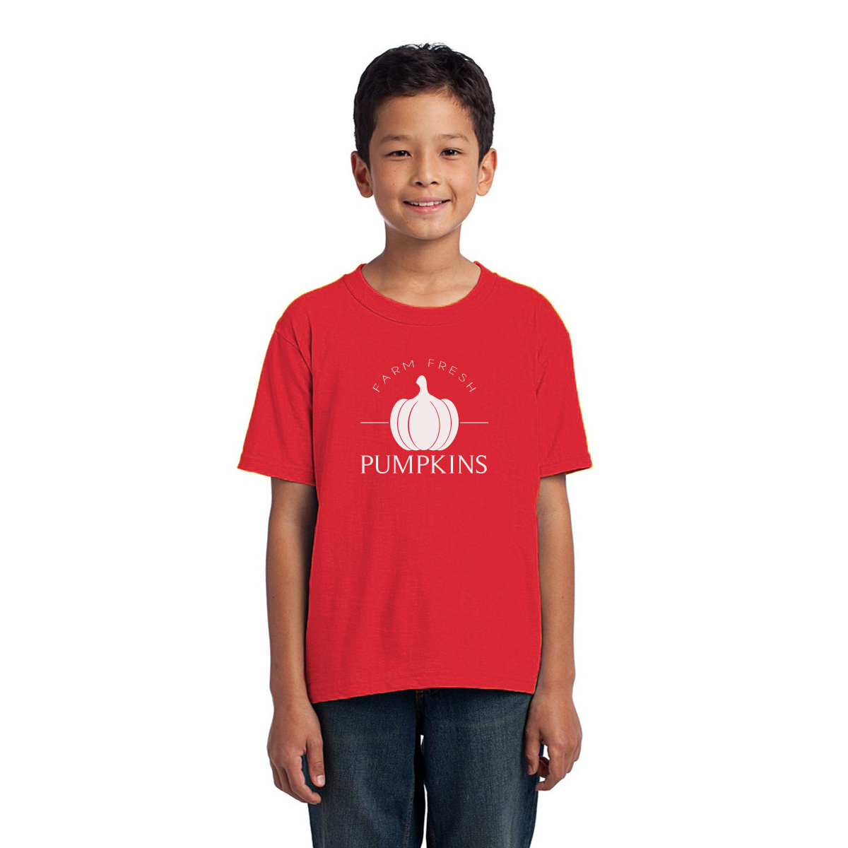 Farm Fresh Pumpkins Kids T-shirt | Red