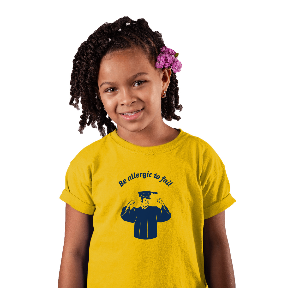 Be Allergic To Fail, Addicted To Success Kids T-shirt | Yellow