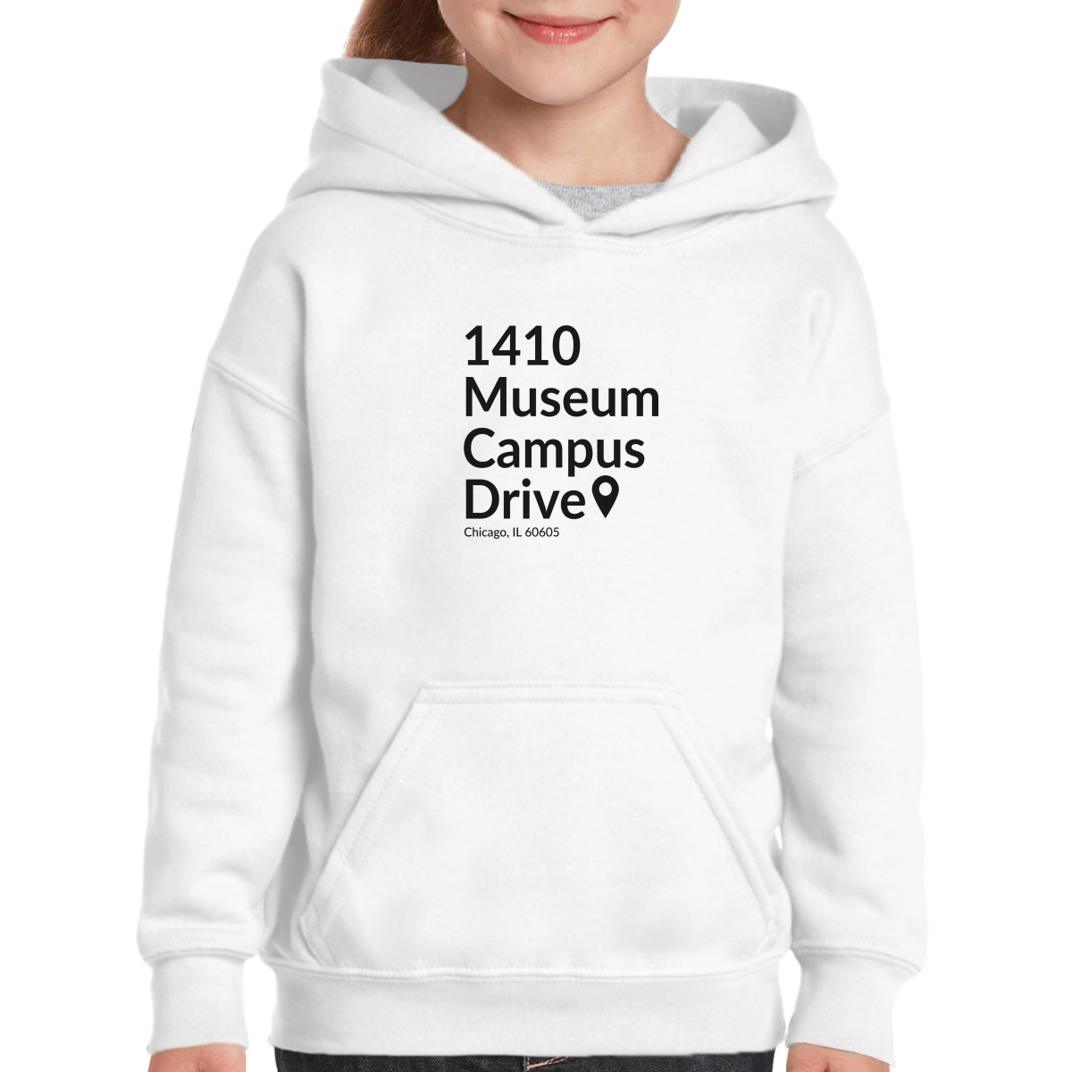 Chicago Football Stadium Kids Hoodie | White