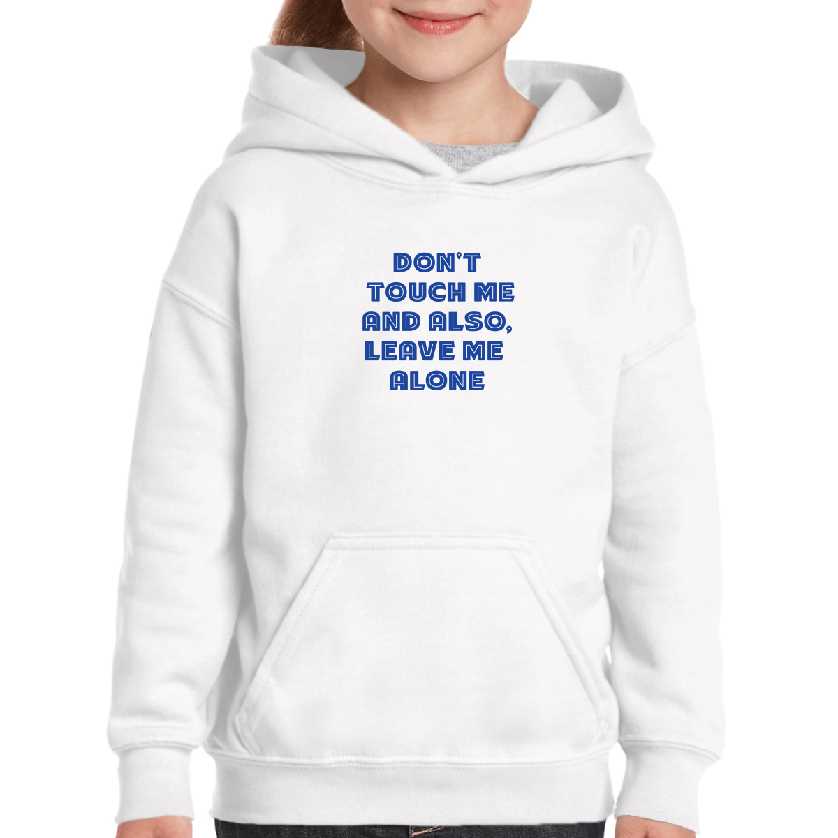 Don't Touch Me Kids Hoodie | White