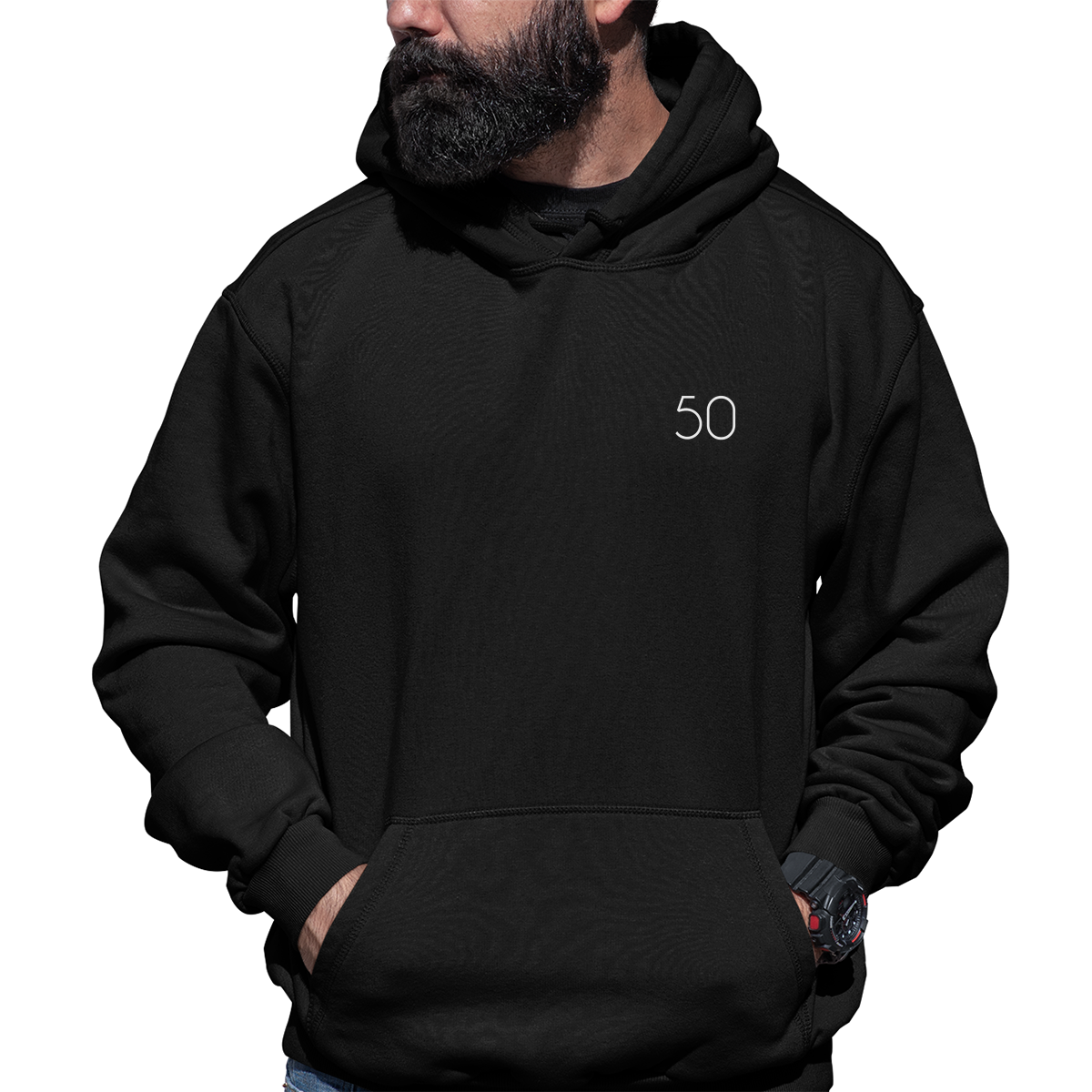 Simple 50 Unisex Hoodie | Black