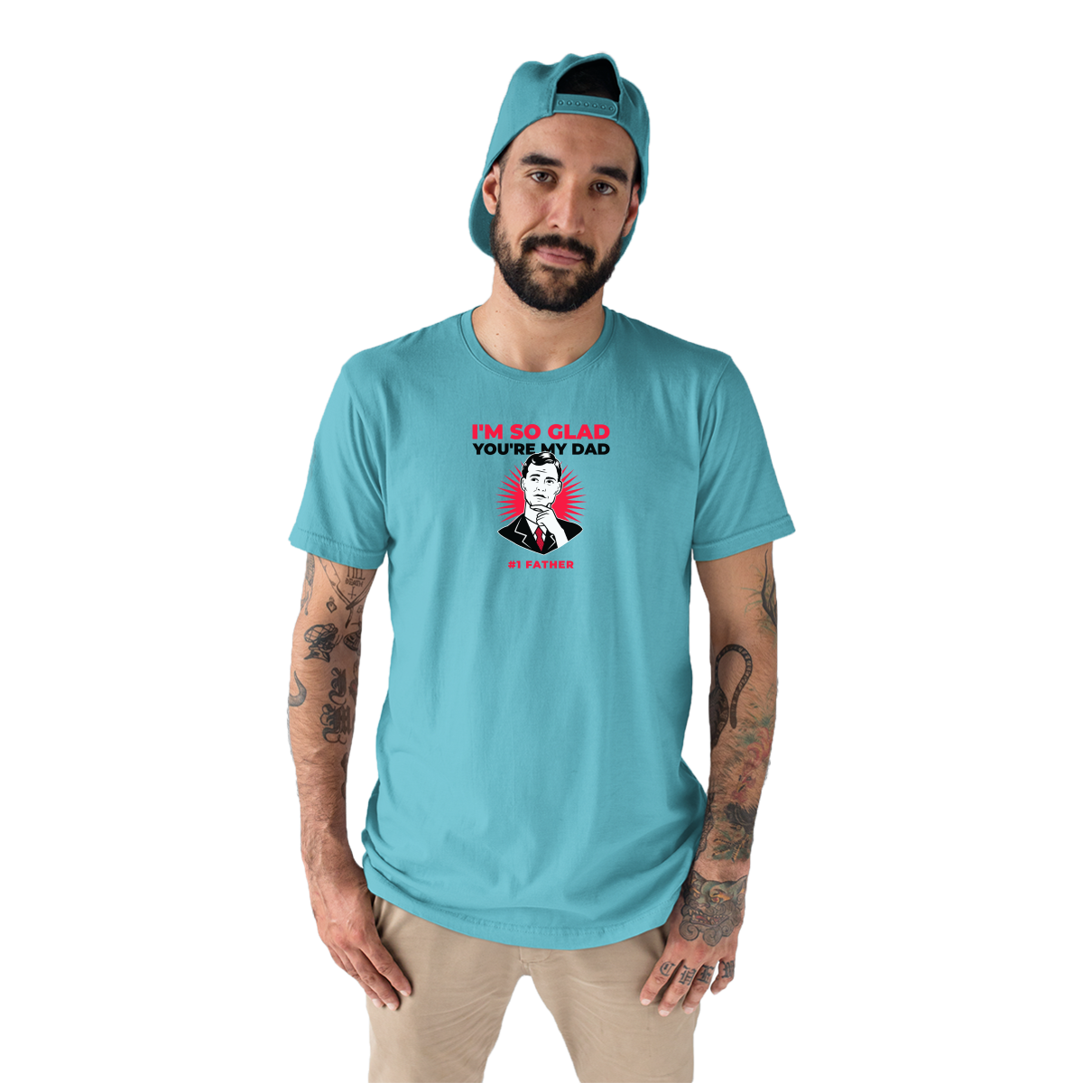 I'm so glad you are my dad Men's T-shirt | Turquoise