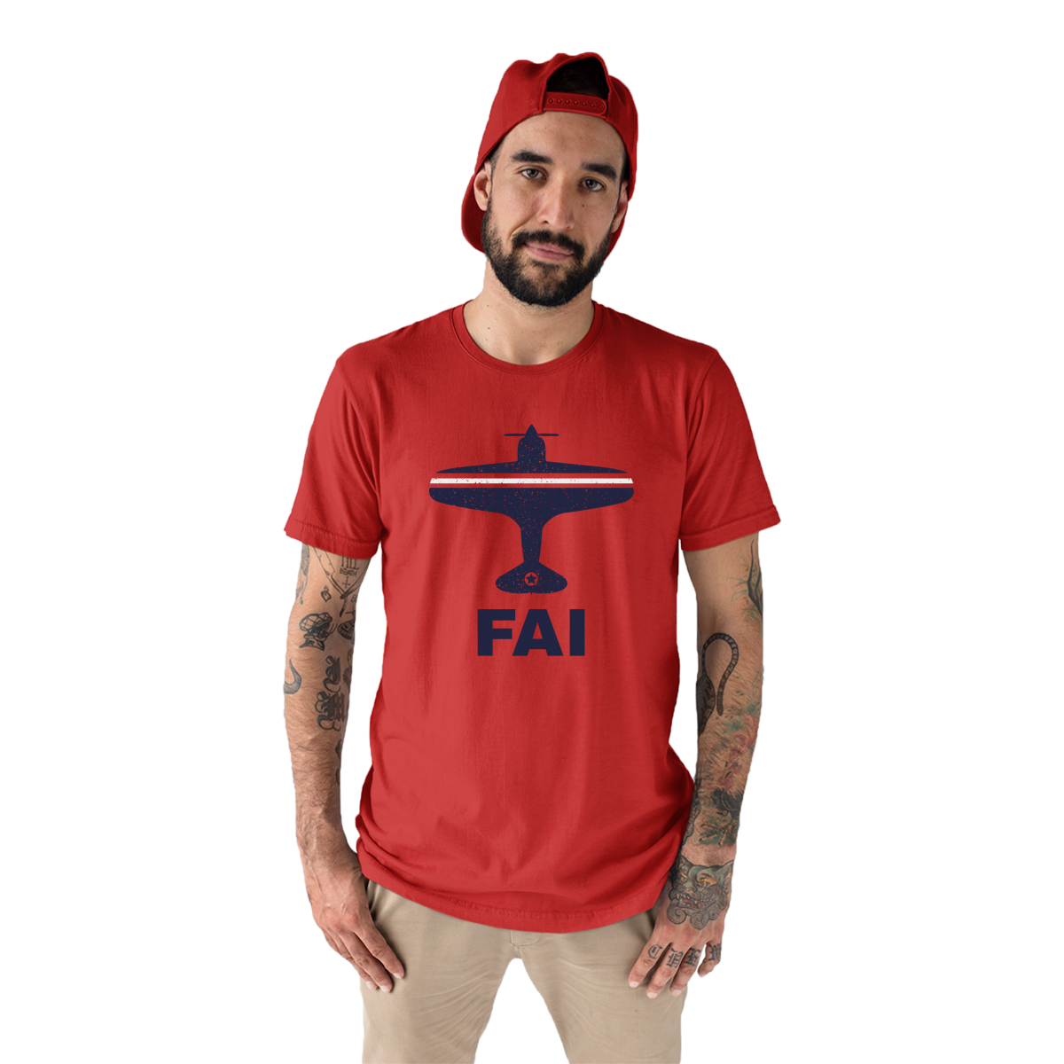 Fly Fairbanks FAI Airport Men's T-shirt | Red