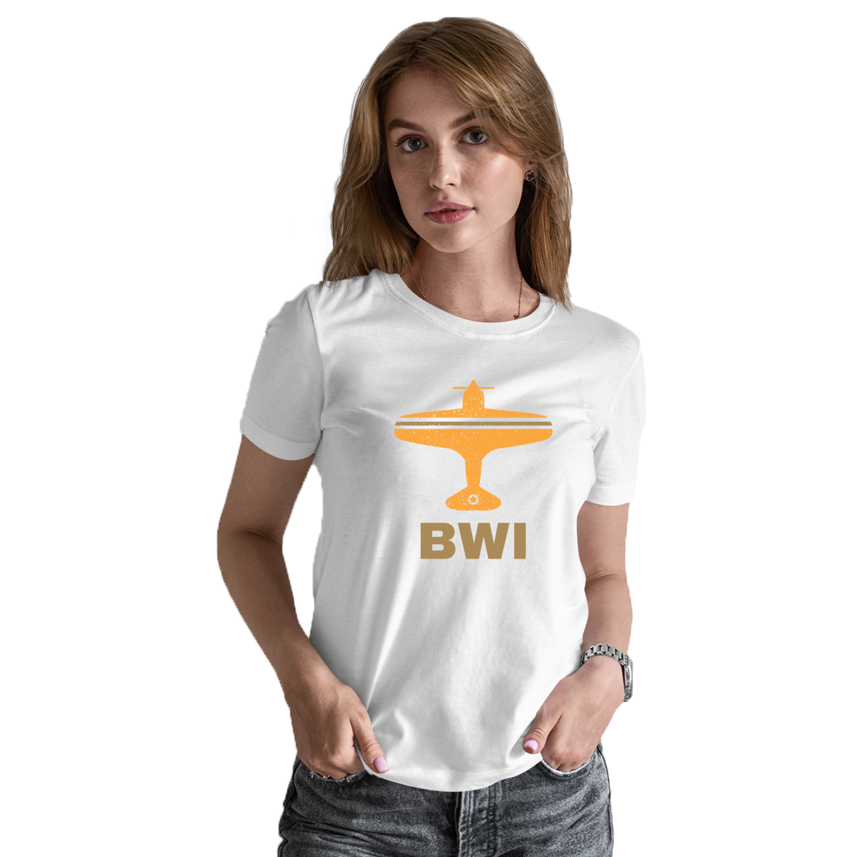 Fly Baltimore BWI Airport Women's T-shirt | White