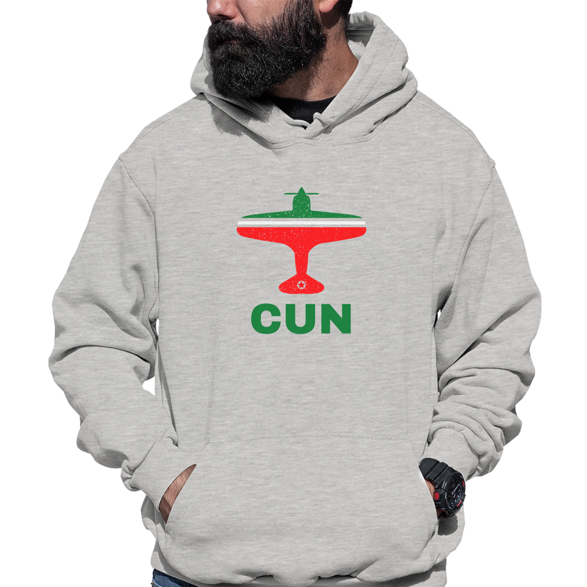 Fly Cancun CUN Airport  Unisex Hoodie | Gray