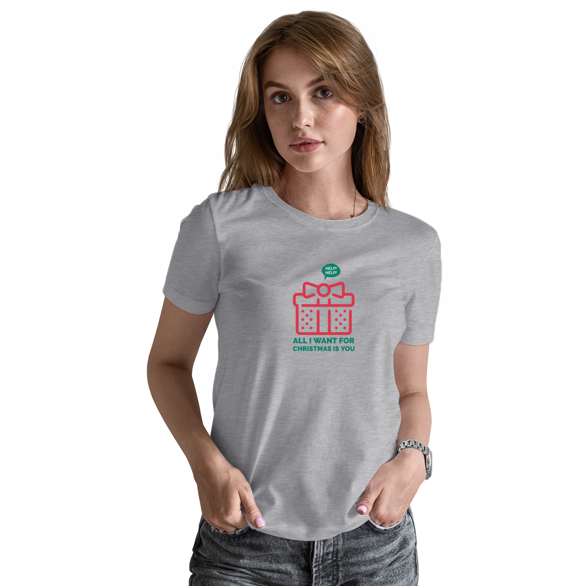 All I Want For Christmas Is You Women's T-shirt | Gray