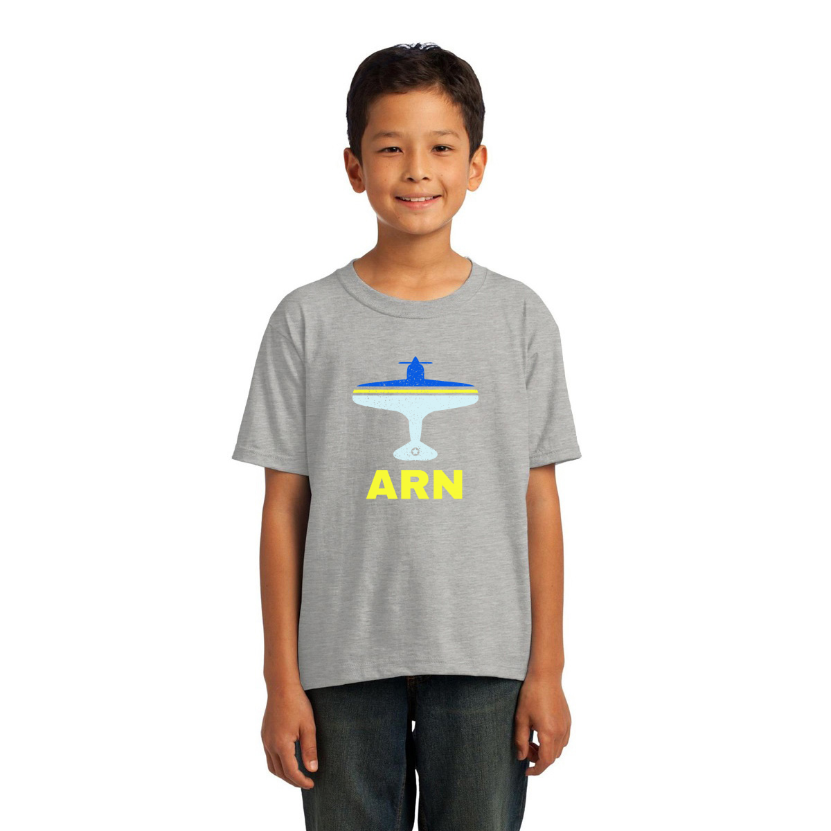 Fly Stockholm ARN Airport  Kids T-shirt | Gray