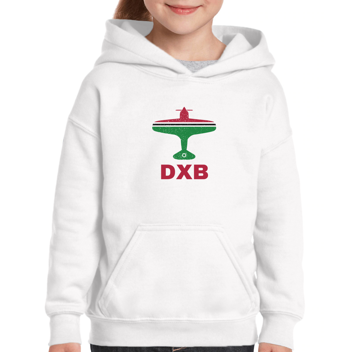 Fly Dubai DXB Airport Kids Hoodie | White