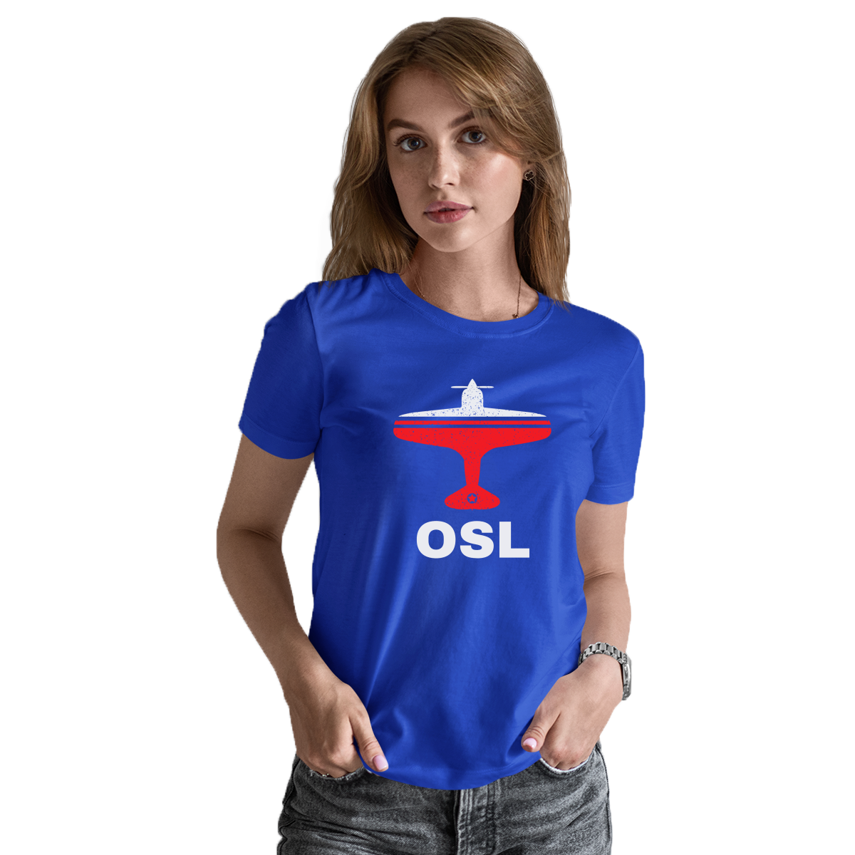 Fly Oslo OSL Airport  Women's T-shirt | Blue