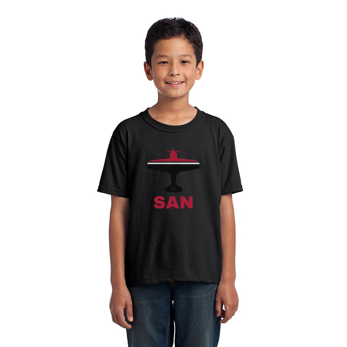 Fly San Diego SAN Airport Kids T-shirt | Black