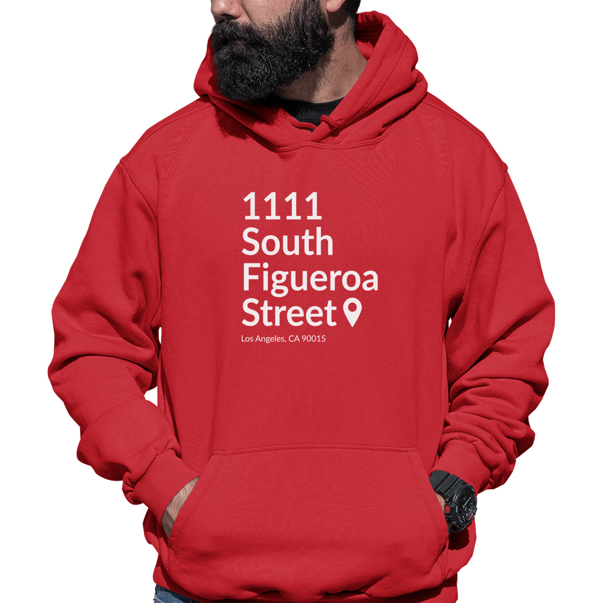 Los Angeles Basketball Stadium Unisex Hoodie | Red