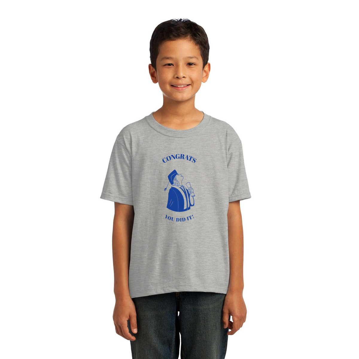 Congrats You Did It! Kids T-shirt | Gray