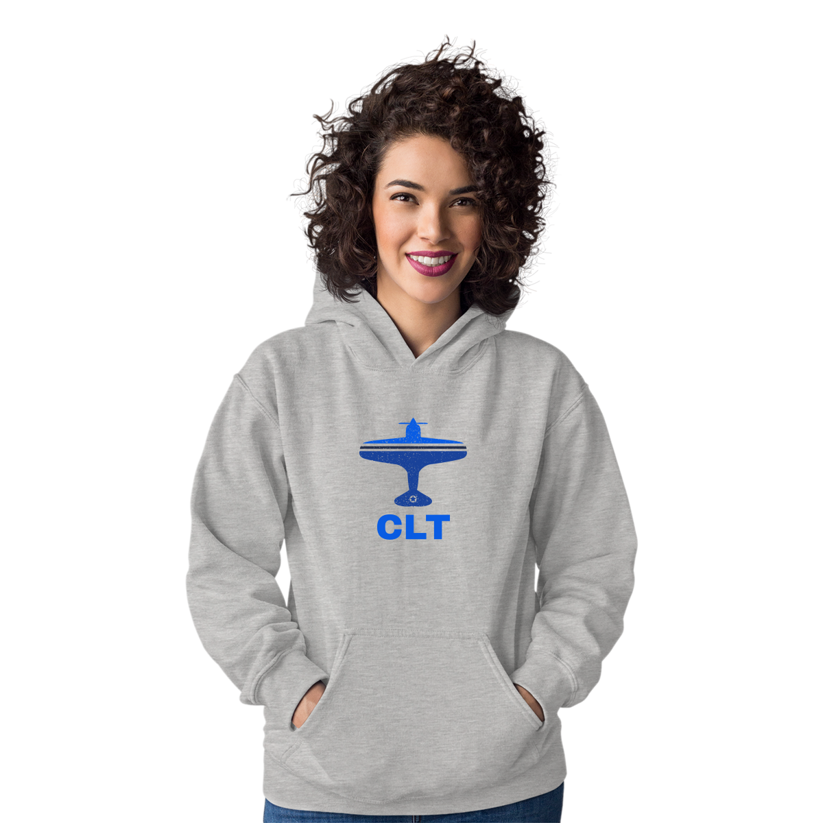 Fly Charlotte CLT Airport Unisex Hoodie | Gray