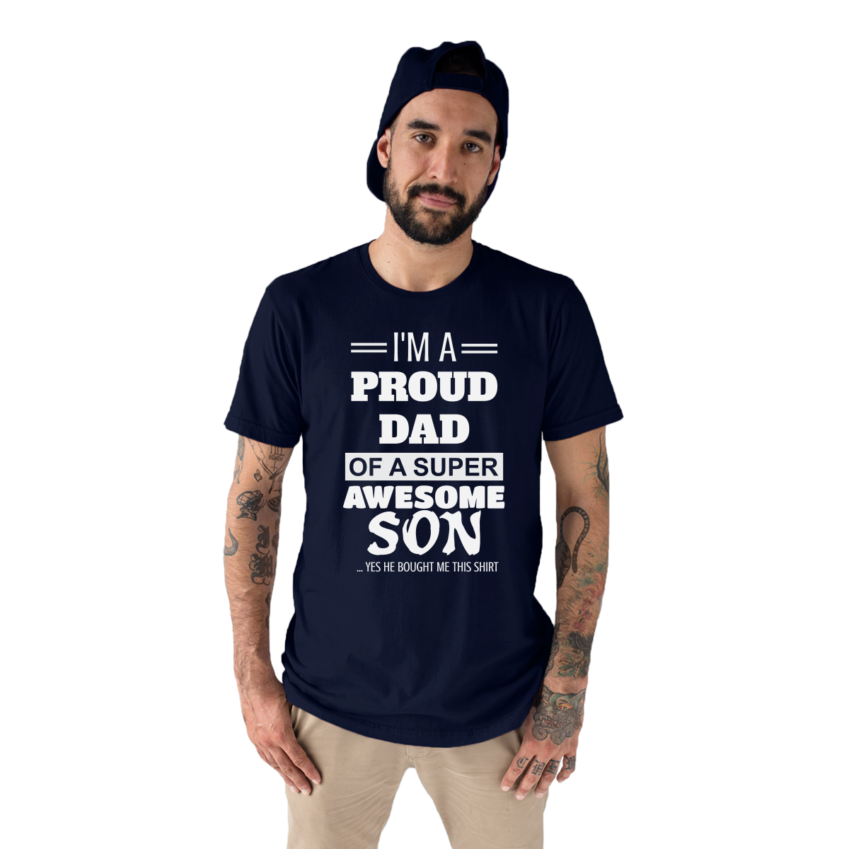 I'm a Proud dad of a super Awesome Son Men's T-shirt | Navy