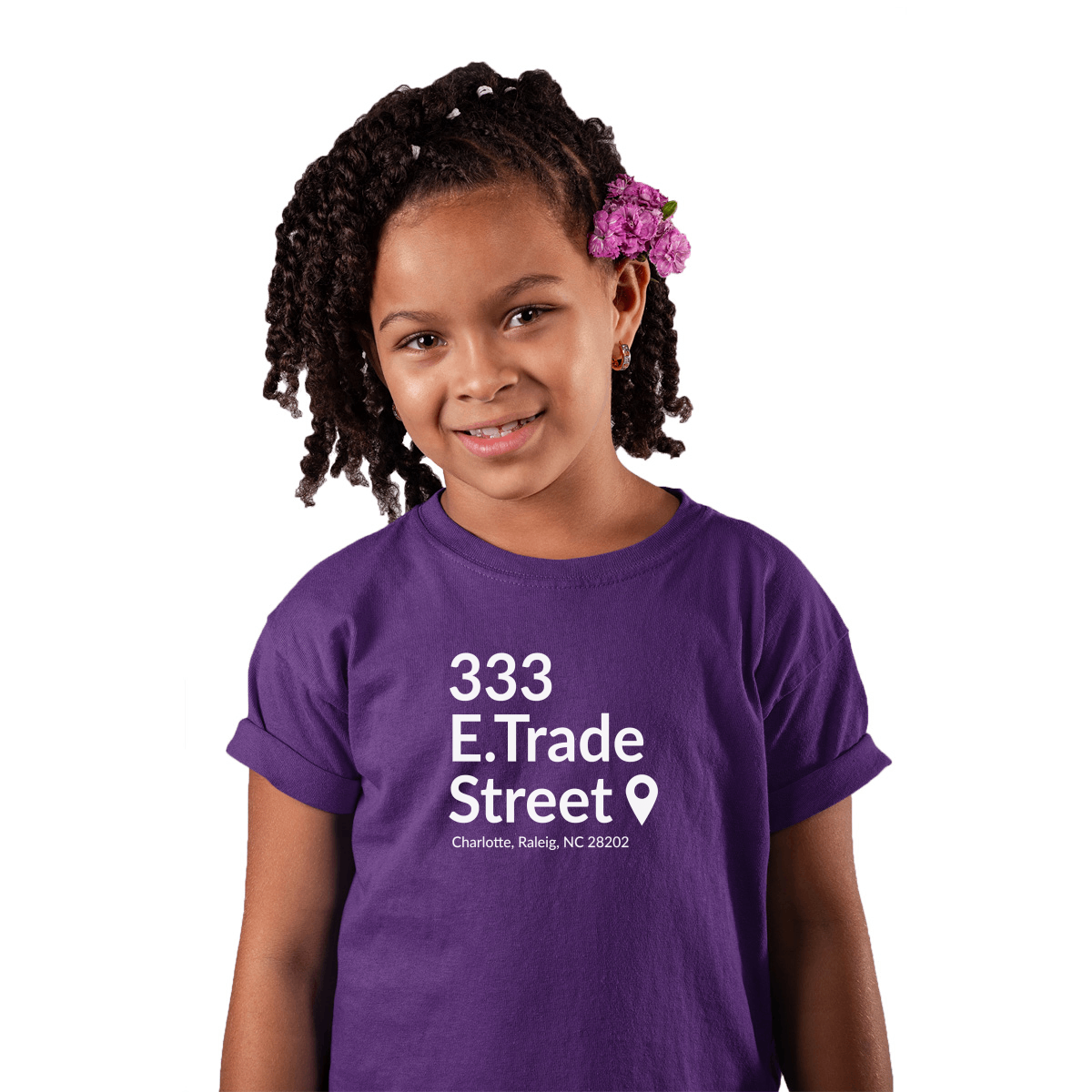 Charlotte Basketball Stadium Kids T-shirt | Purple