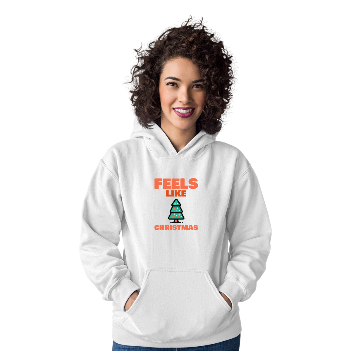 Feels Like Christmas Unisex Hoodie | White