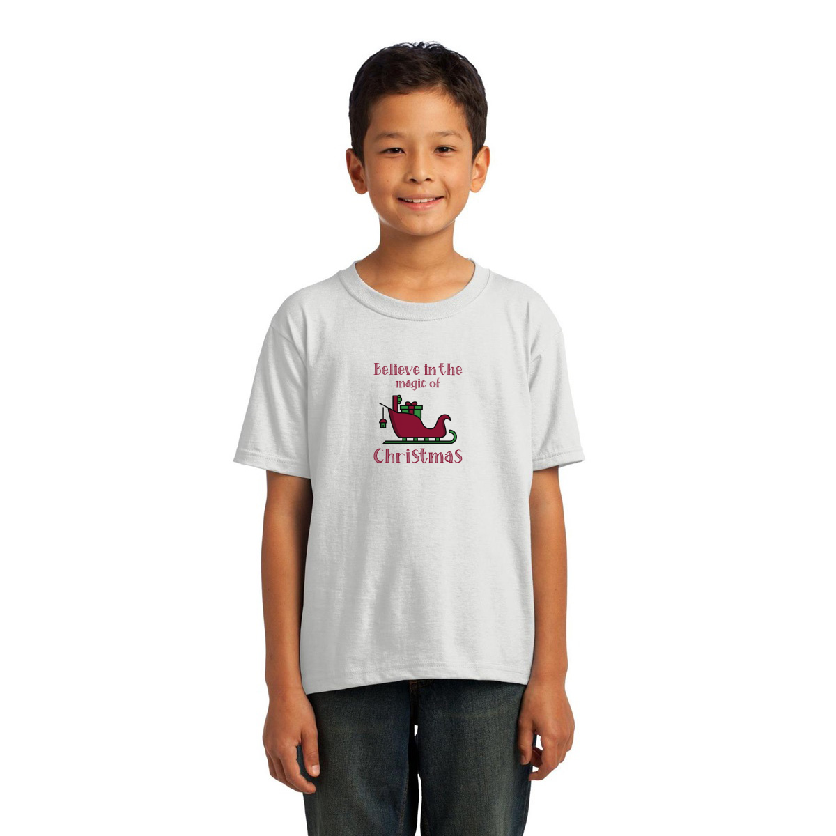 Believe in the Magic of Christmas Kids T-shirt | White