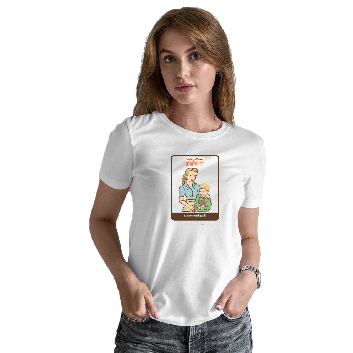 Helping Mommy Shoplift  Women's T-shirt | White