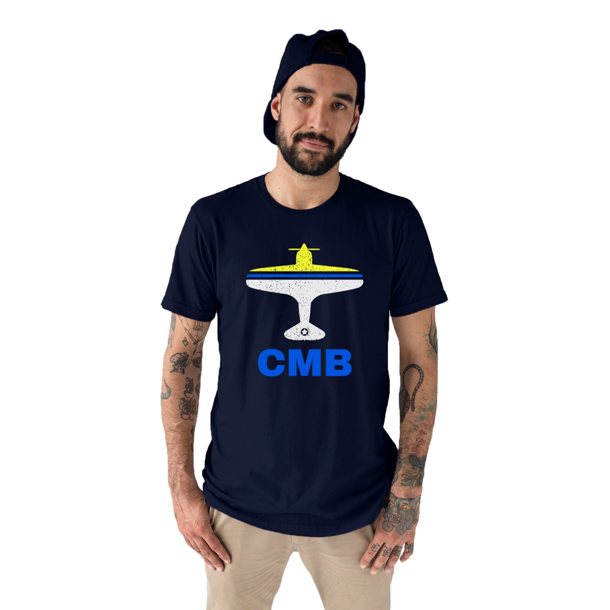 Fly Colombo CMB Airport Men's T-shirt | Navy