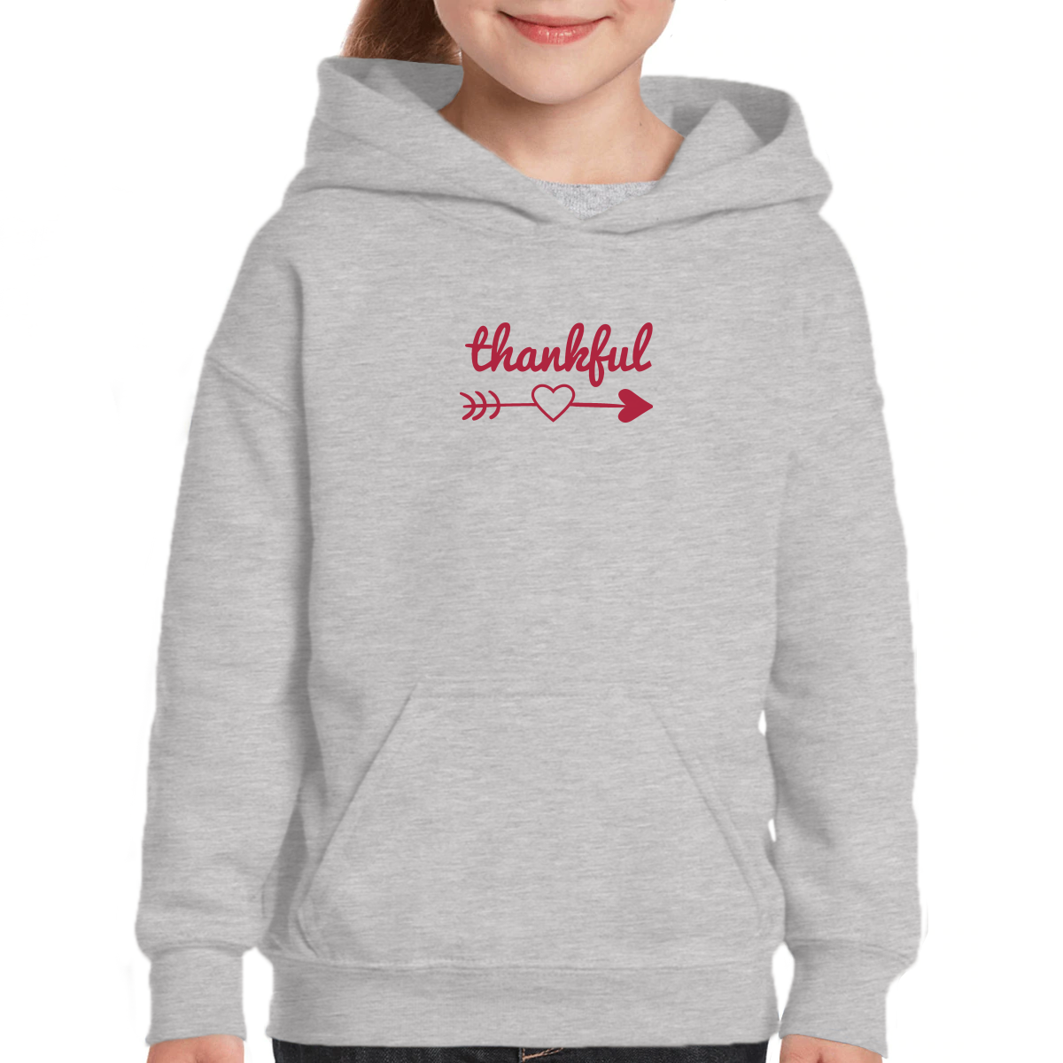 Thankful Heart Kids Hoodie | Gray