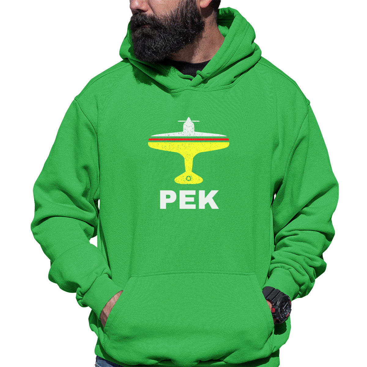 Fly Beijing PEK Airport Unisex Hoodie | Green