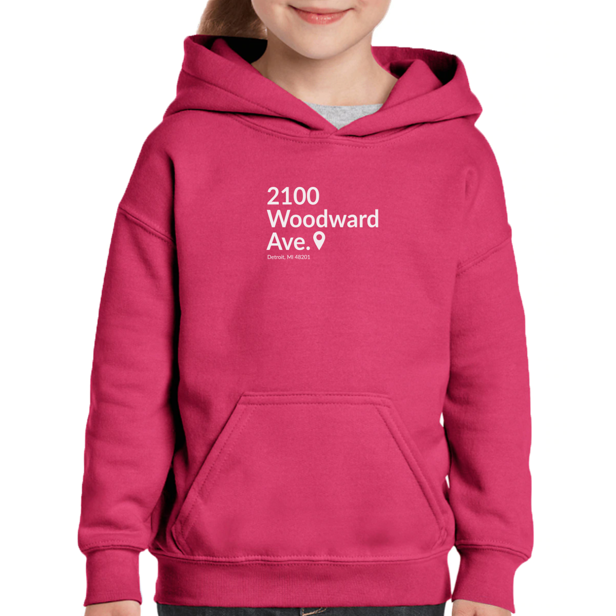 Detroit Baseball Stadium Kids Hoodie | Pink