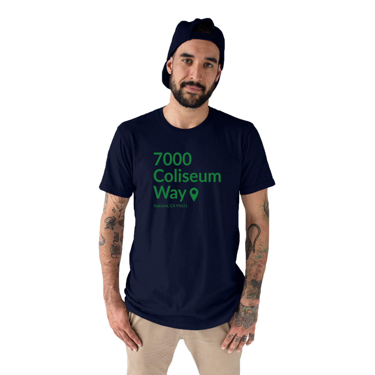 Oakland Baseball Stadium Men's T-shirt | Navy