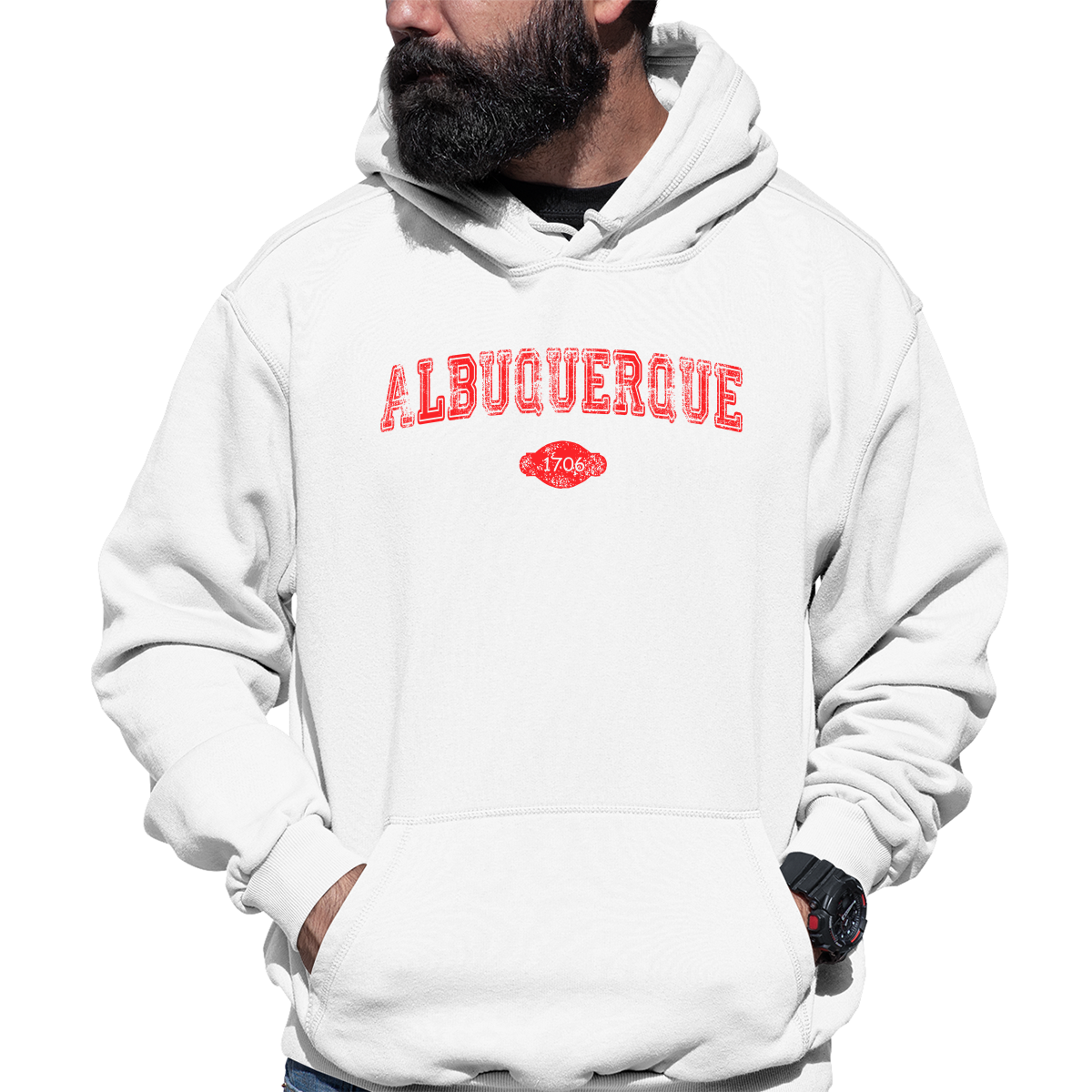 Albuquerque 1706 Represent Unisex Hoodie | White