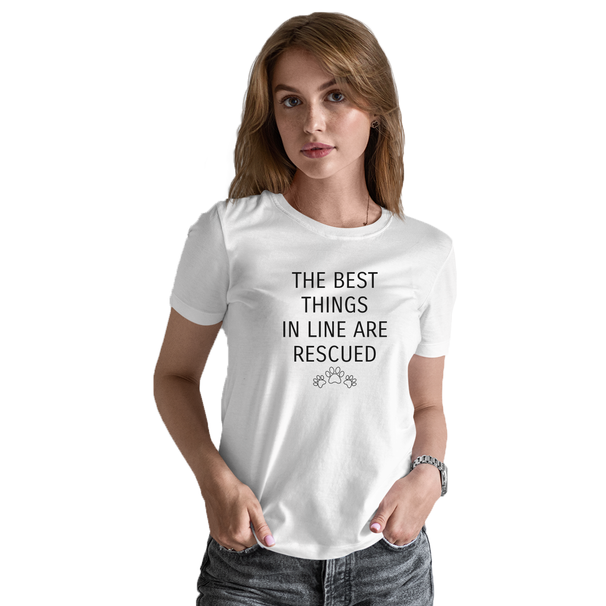 The Best Things In Life Are Rescued Women's T-shirt | White