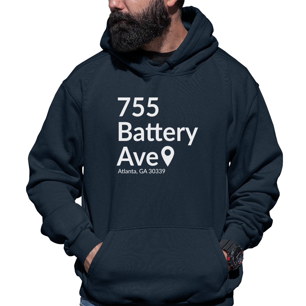 Atlanta Baseball Stadium Unisex Hoodie | Navy