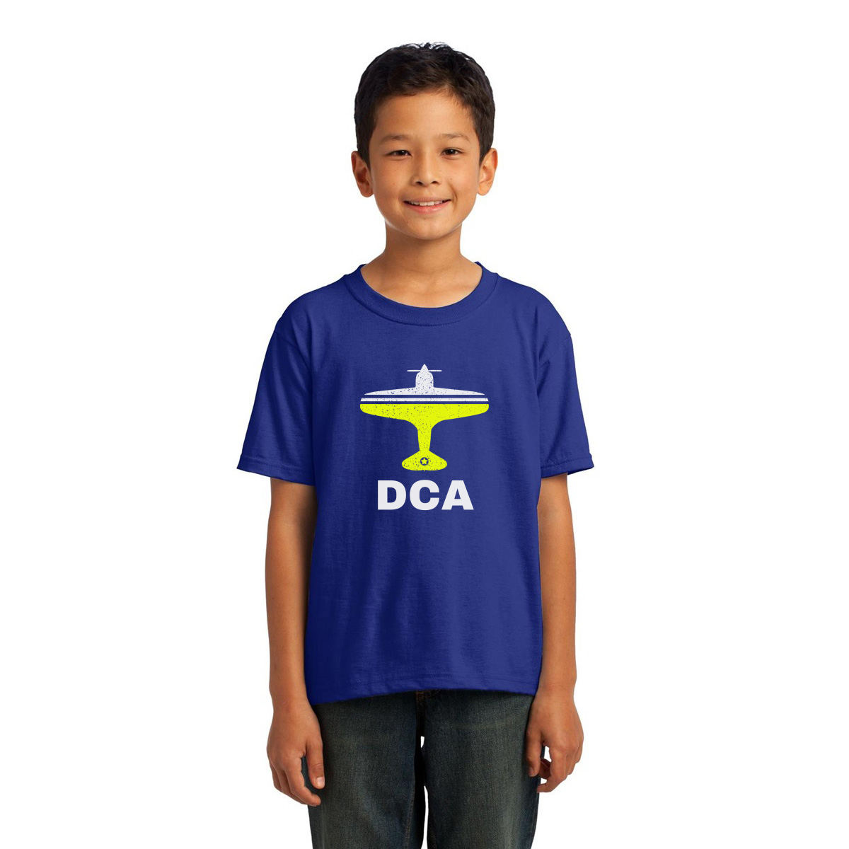 Fly Washington D.C. DCA Airport Kids T-shirt | Blue