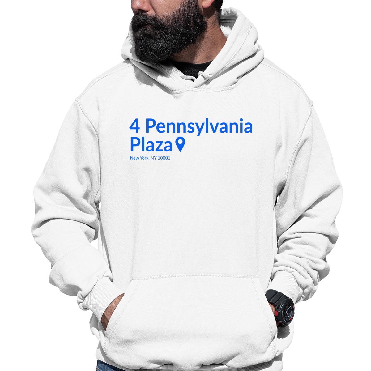 New York Basketball Stadium Unisex Hoodie | White