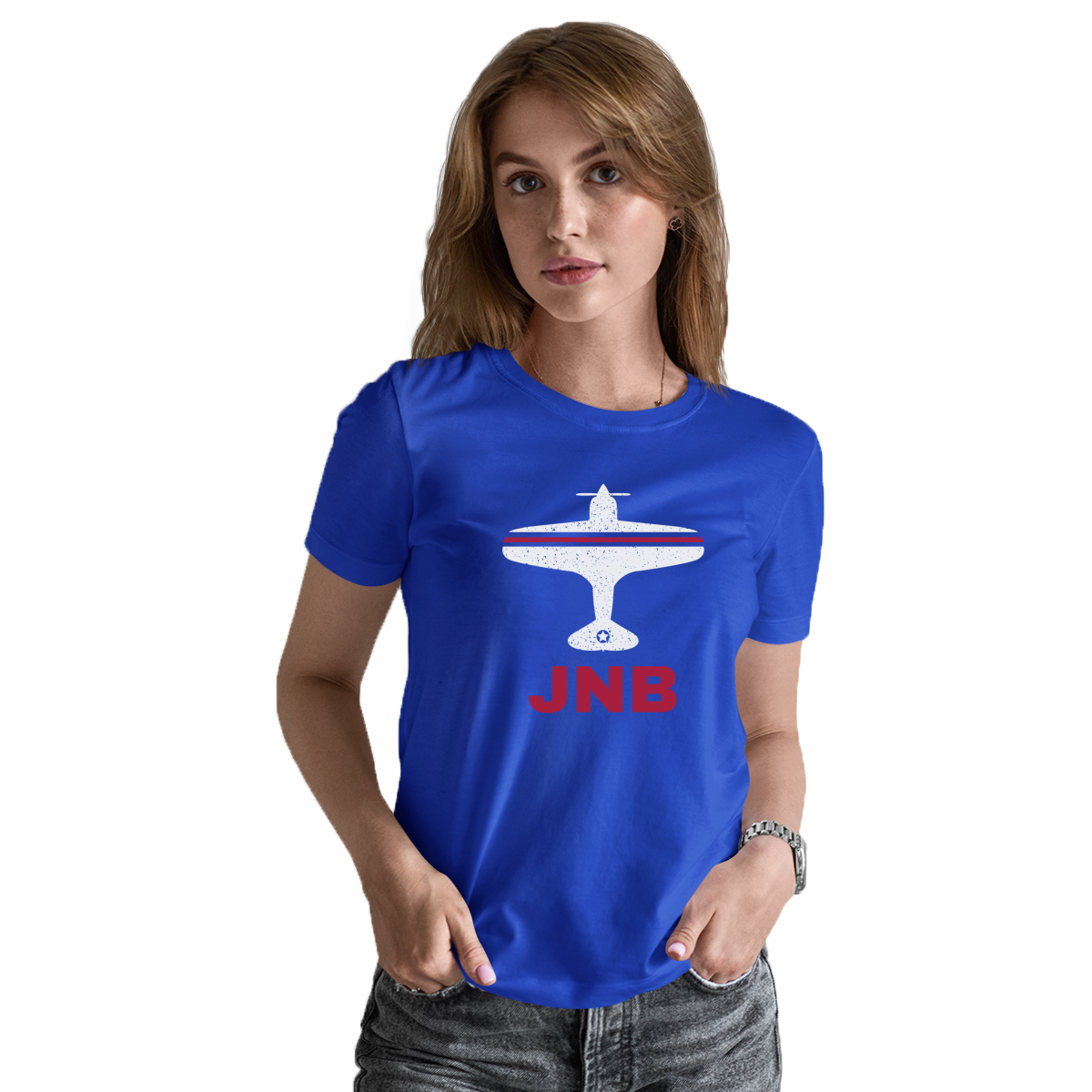 Fly Johannesburg JNB Airport Women's T-shirt | Blue