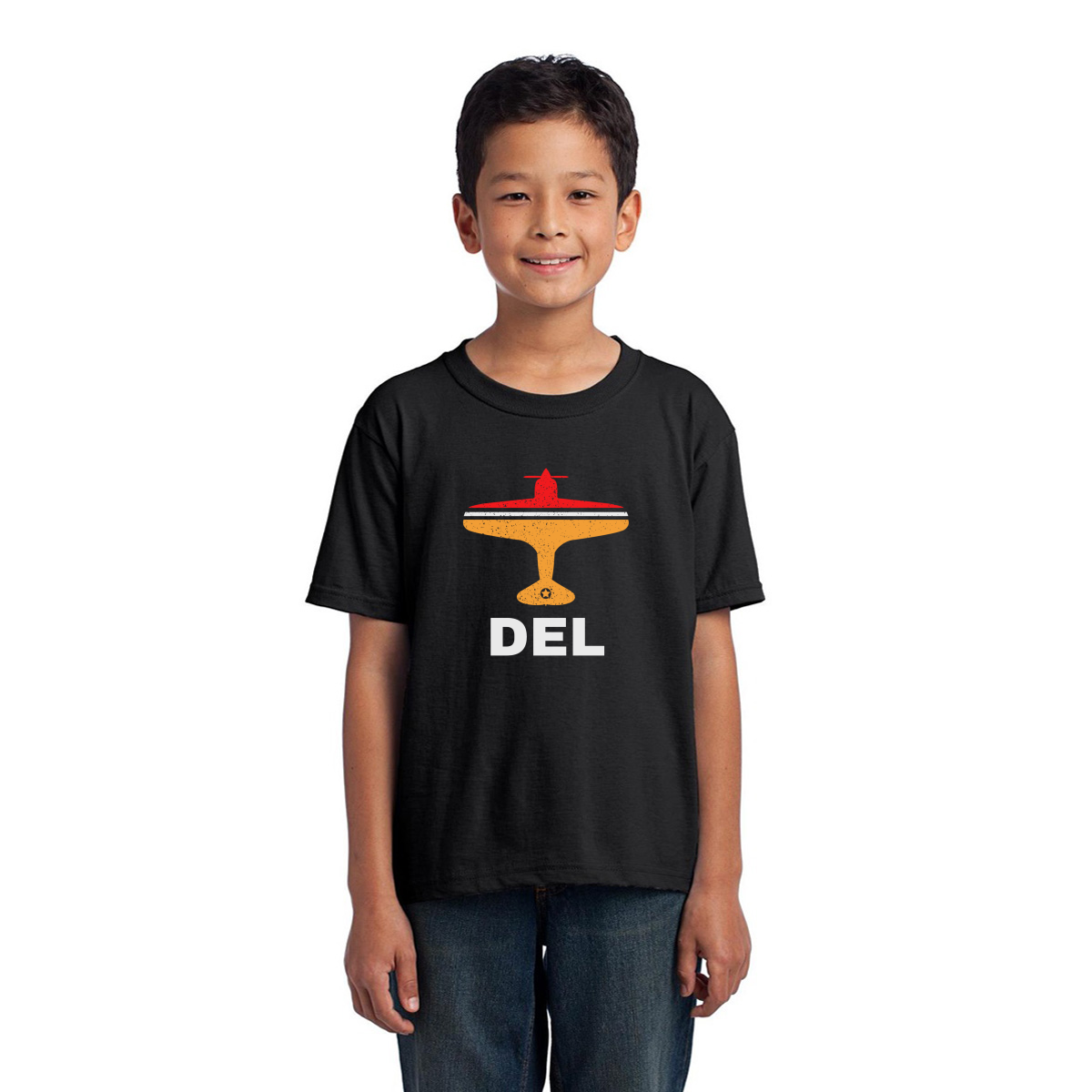 Fly Delhi DEL Airport Kids T-shirt | Black