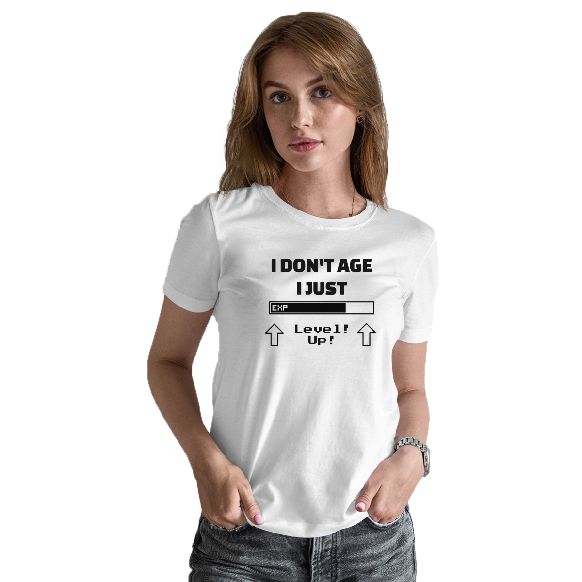 I Don't Age I Just Level Up Women's T-shirt | White