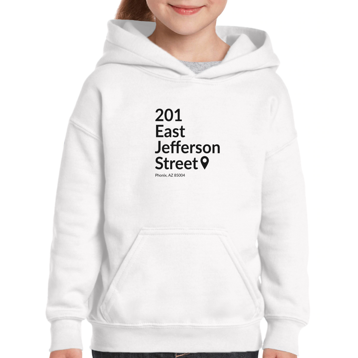 Phoenix Basketball Stadium Kids Hoodie | White