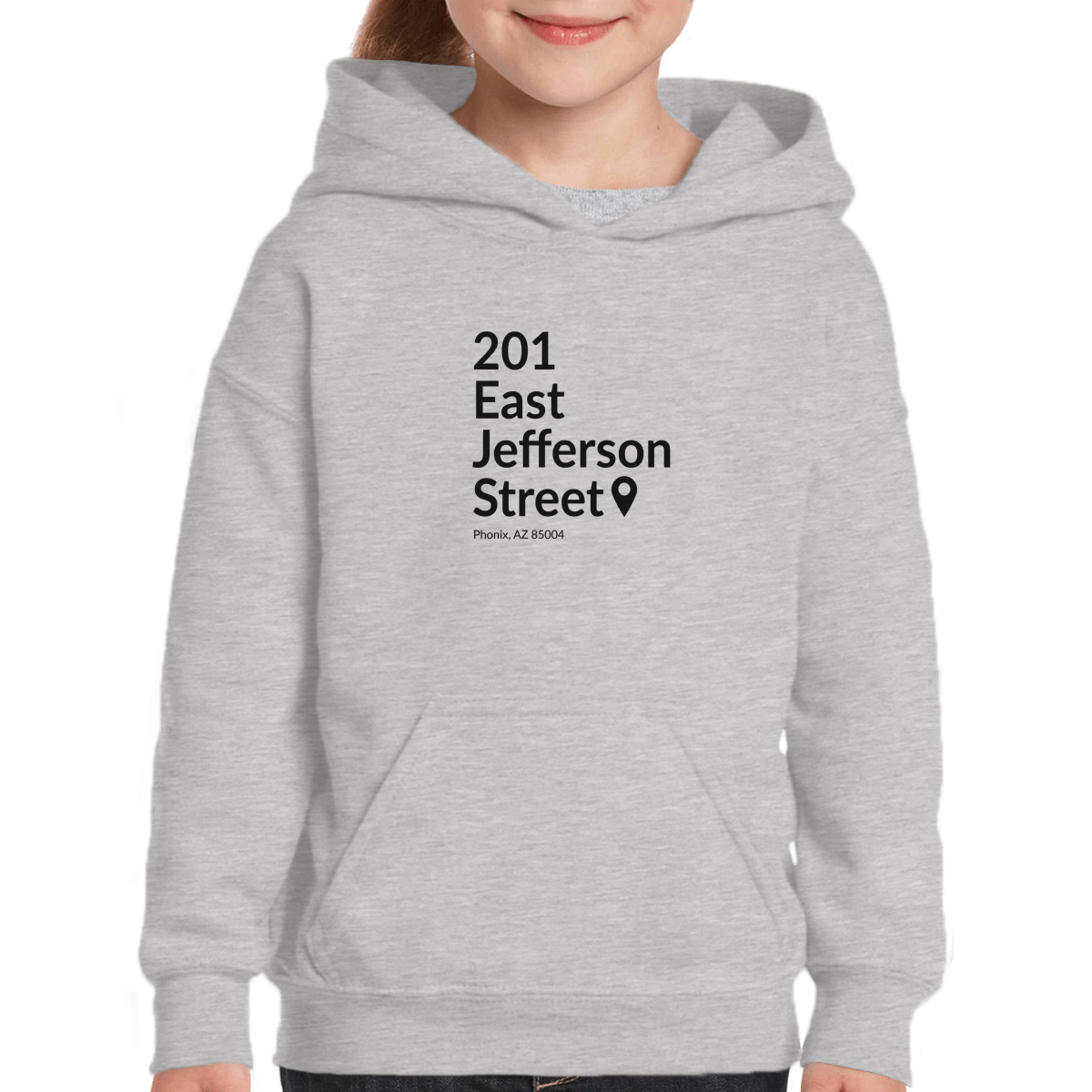 Phoenix Basketball Stadium Kids Hoodie | Gray