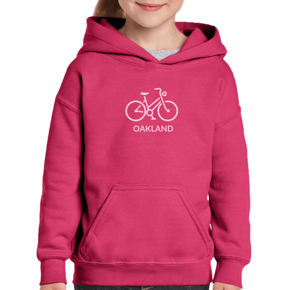 Bike Oakland Represent Kids Hoodie | Pink