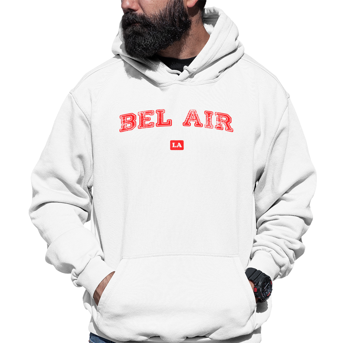 Bel Air LA Represent Unisex Hoodie | White