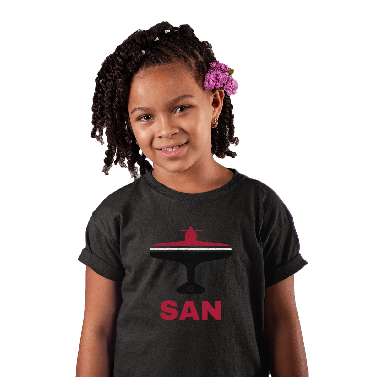 Fly San Diego SAN Airport Kids T-shirt | Black