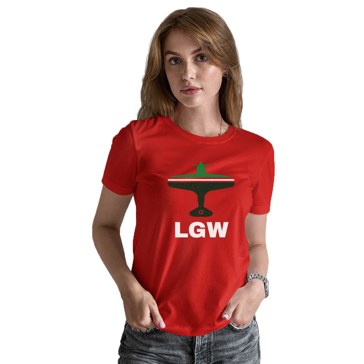 Fly London LGW Airport Women's T-shirt | Red