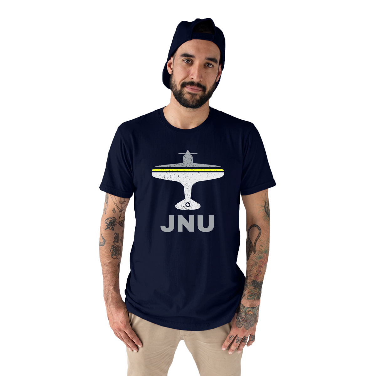 Fly Juneau JNU Airport Men's T-shirt | Navy