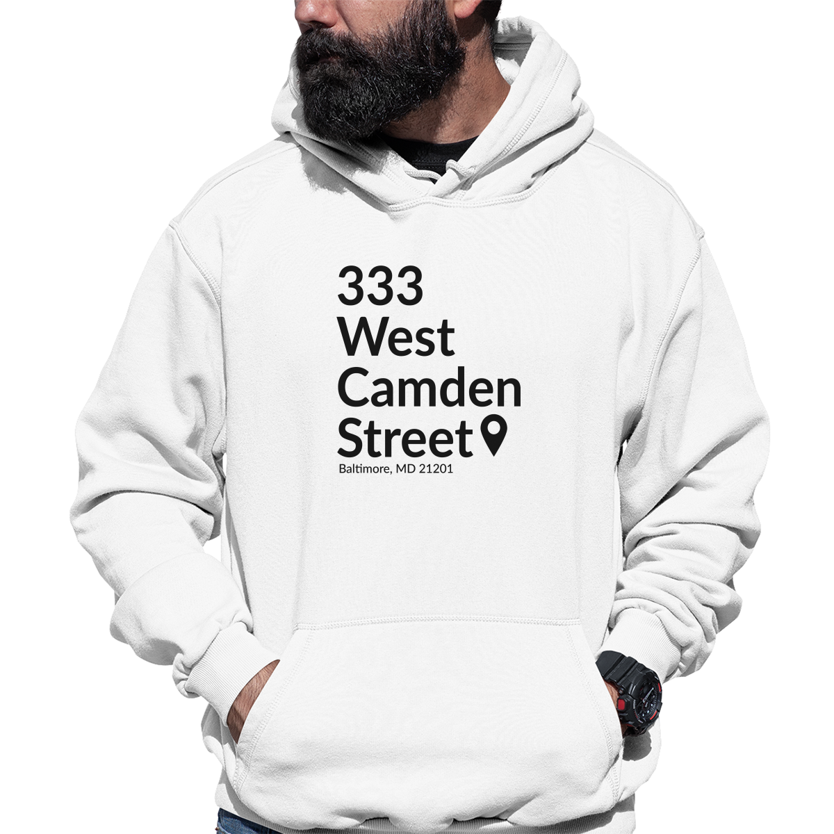 Baltimore Baseball Stadium Unisex Hoodie | White