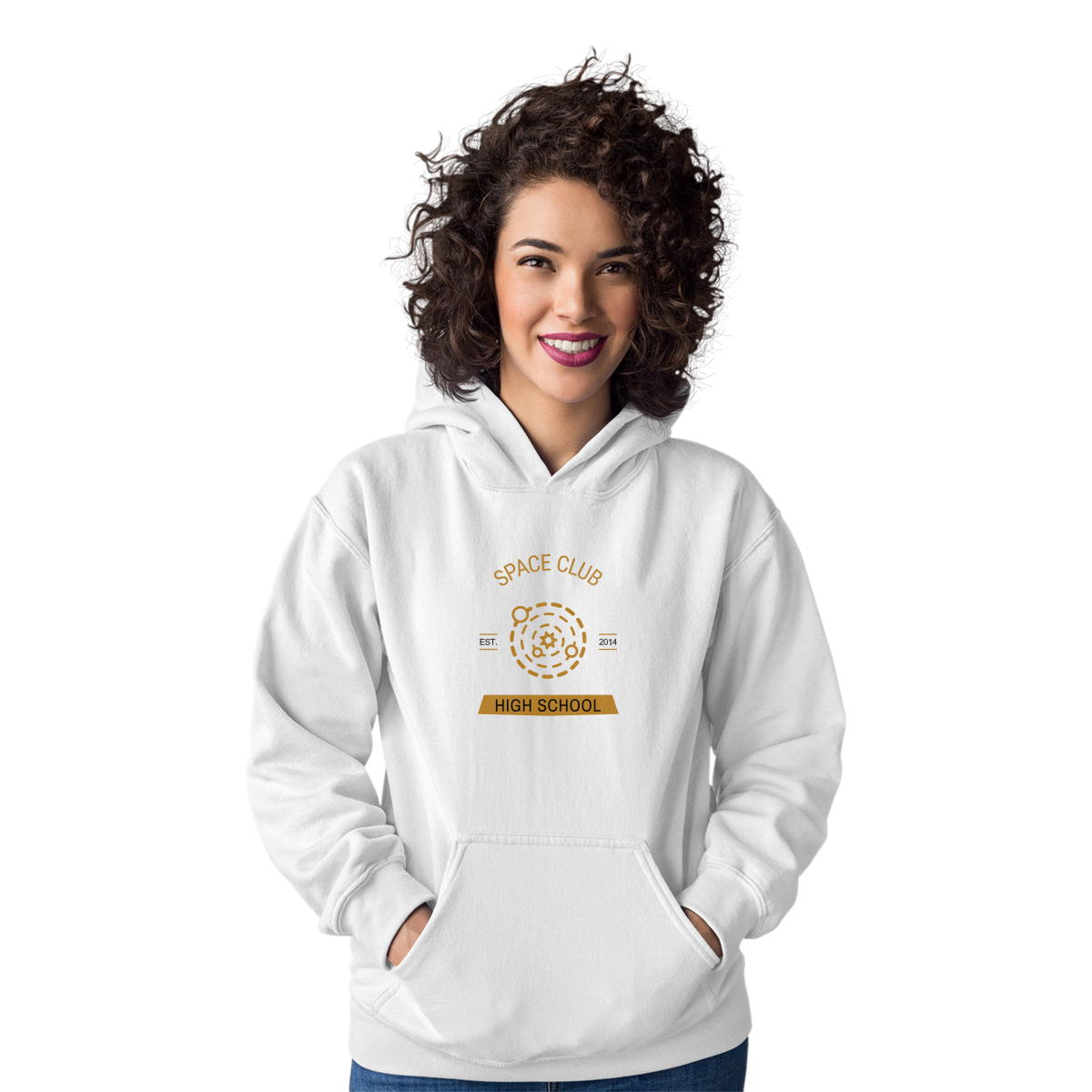 Space Club High School Unisex Hoodie | White