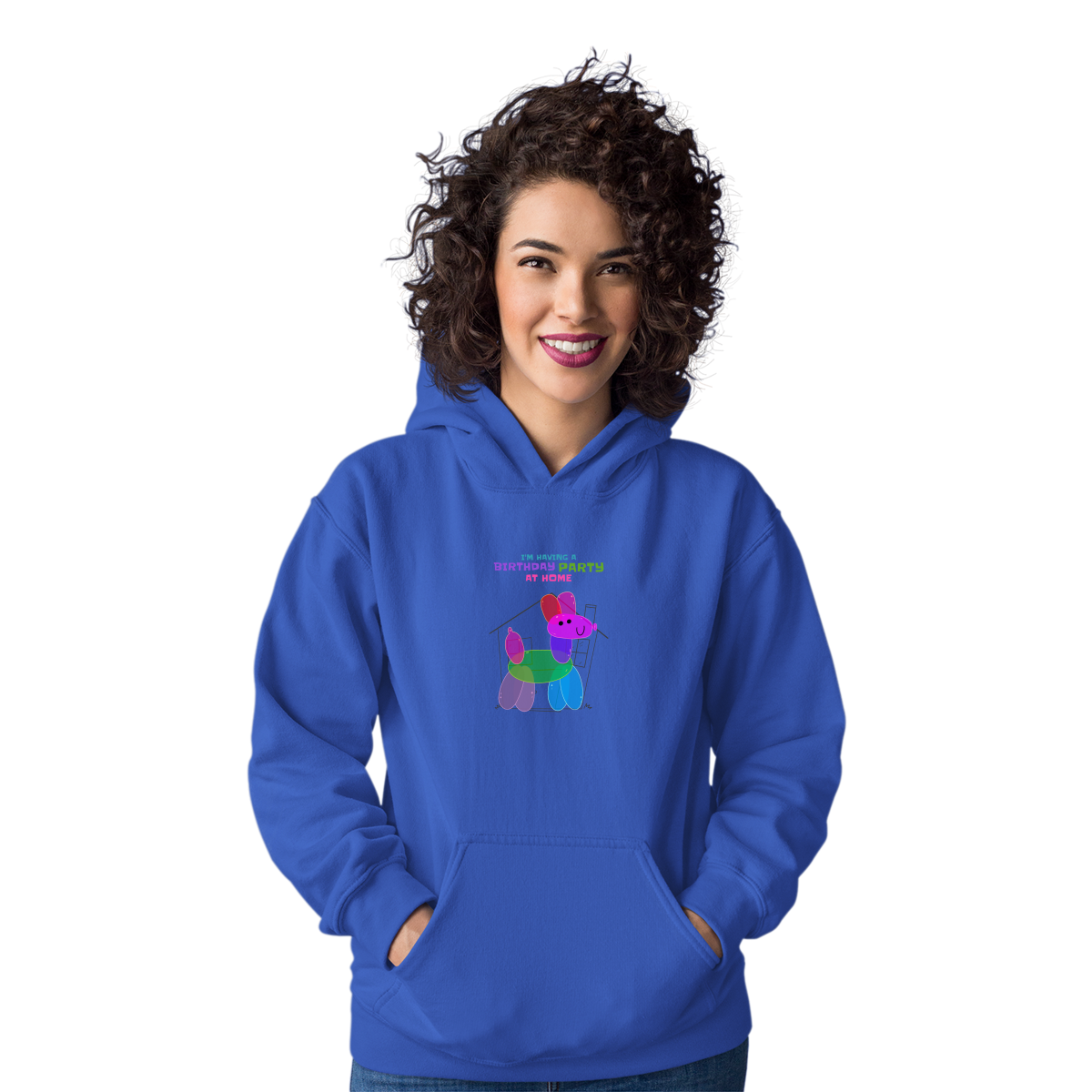 I'm having a birthday party at home  Unisex Hoodie | Blue